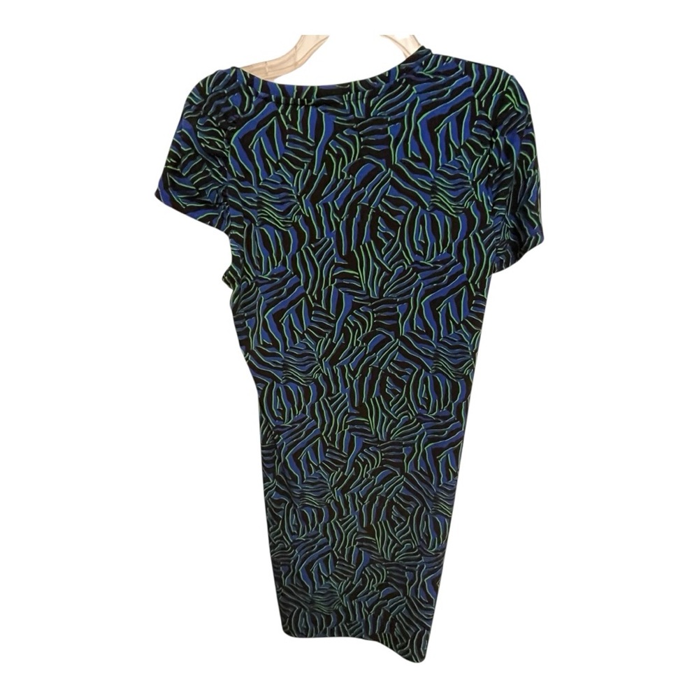Michael Kors Black and Blue Asymmetrical Sheath Dress - Picture 3 of 6